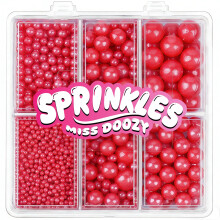 Edible Pearl Sprinkles - 4 Sizes Red Pearl Sugar Candy 130g, Cupcake, Ice Cream, Donuts