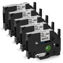 Upwinning TZe-231 Label Tape 12mm for Brother P-Touch Label Printer, 12mm 0.47 8m, Laminated, Black on White