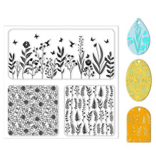 CHGCRAFT Polymer Clay Texture Sheet Leaves and Flowers Clay Texture Mat Floral Clays Textures Stamp Polymer Clays Earrings Tools for Jewelry Making