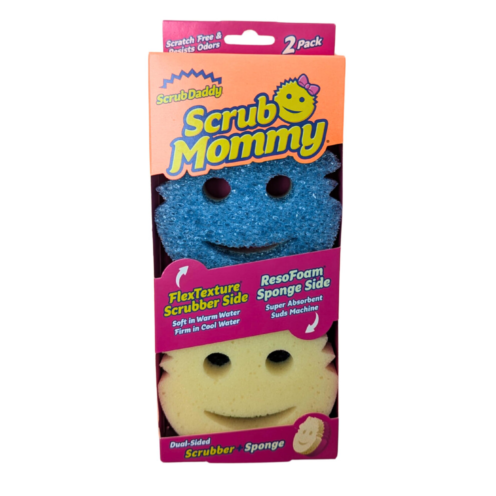 Scrub Daddy Scrub Mommy Cleaning Sponges - Dual Sided Non Scratch Sponge Scourers, Smiley Kitchen Sponges For Dishwashing & Bathroom 5051227536662