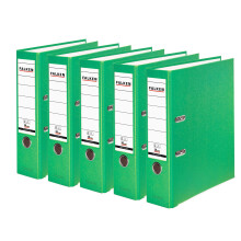 Original Falken 5-pack PP-Color plastic folders. Made in Germany. 8 cm wide DIN A4 pastel colour light green vegan ring binder file folder letter