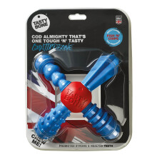 TastyBone QuattroBone Nylon Dog Chew Toy for Large Dogs (Fish & Chips) - Indestructible for Aggressive Chewers, Everlasting Flavour