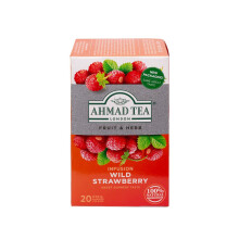 Ahmad Tea Fruit & Herbal Infusions | Wild Strawberry | 20 Teabag Sachets | 1 Pack