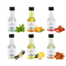 Culpitt Food Flavours | 6 Pack | Vanilla, Strawberry, Orange, Lemon, Caramel, Peppermint, Liquid Flavour For Baking, Cooking, Desserts