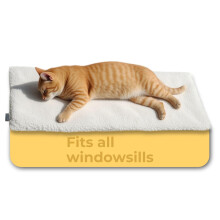 PiuPet Self-warming cat blanket for the windowsill I Cat heating pad I Cat mat I 90x25cm I Beige