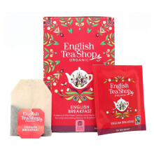 English Tea Shop, 20 English Breakfast Tea Sachets, Fairtrade & Organic Tea, 3 Boxes x 20 Bags