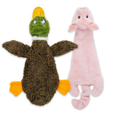 2-in-1 Stuffless Squeaky Dog Toys with Soft, Durable Fabric for Small, Medium, and Large Pets by Best Pet Supplies - No Stuffing for Indoor Play