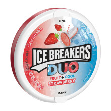 Ice Breakers Duo Fruit & Cool Strawberry Sugarfree Mints 1 x 36g Tub