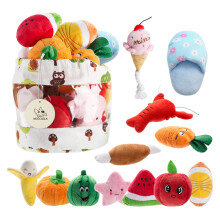 Nocciola 12 Pack Squeaky Small Dog Toys, Storage Bag For Easy Organization, Cute Stuffed Soft Plush Toys for Puppy Small Medium Dogs
