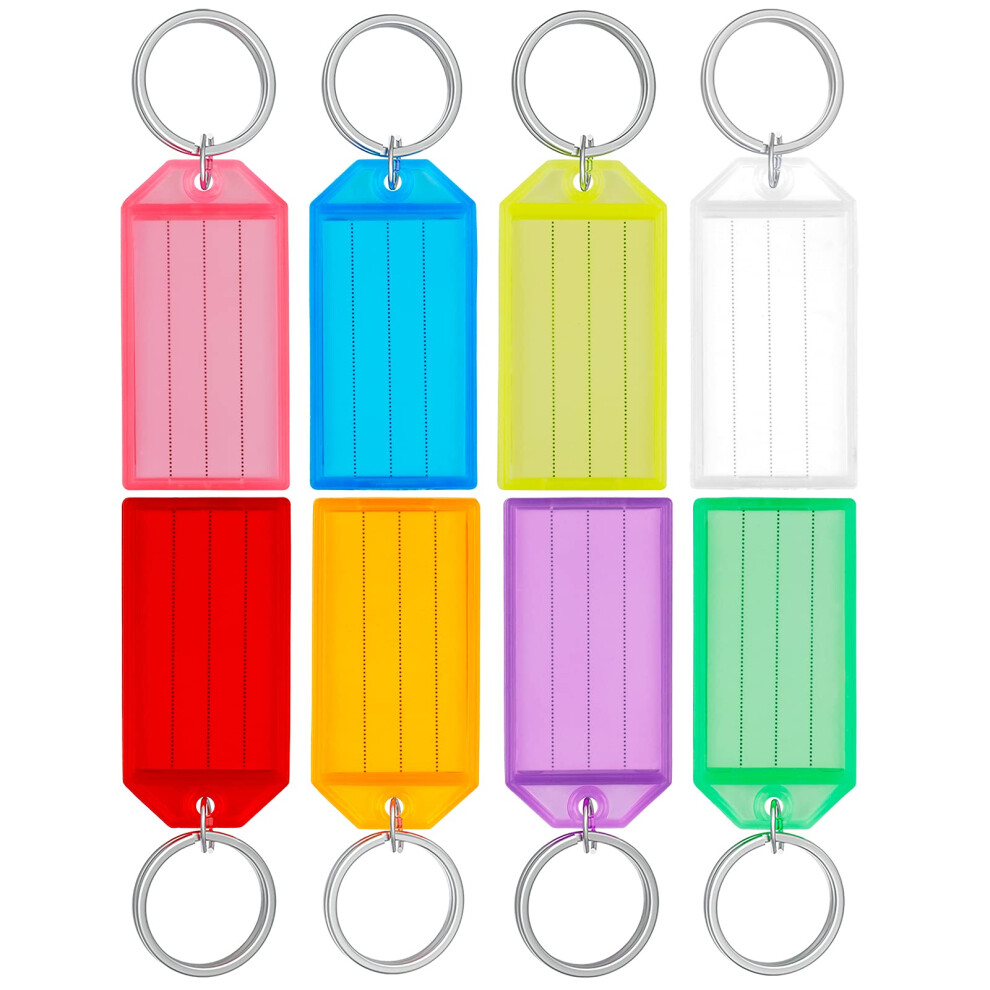 Uniclife 40 Pack Tough Plastic Key Tags With Split Ring Label Window, Assorted Colors 5051227148452