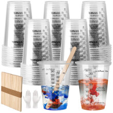50PCS Plastic Measuring Cups for Resin, 8oz / 240ml Disposable Resin Mixing Cups with Scale