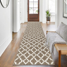 SHACOS Long Hallway Runner Rug Non Slip 60x240 cm Hall Runner Rugs Kitchen Rug Washable Carpet Runners for Hallway Kitchen Entryway Laundry, Brown