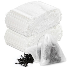 MOXYOY 200 Pcs Tea Filter Bags with Drawstring, Tea Bag Empty, Teafilter, Empty Tea Bags for Loose Tea, Coffee, Spices(7X9CM)