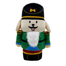 Woof² Nutcracker Treat-Dispensing Soft Plush Squeaky Pet Toy - Christmas/X’Mas Festive Enrichment Gift, Durable Cute & Fun Toy for Interactive Play