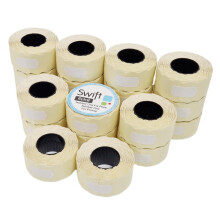 Swift 26 x 12 mm Price Gun Labels White 20 Rolls 20,000 Labels Stickers CT4 Wavy Edge Pricemarker Tags Fits Many Pricing Labellers, Bulk Compatible R