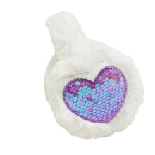 Furry Ear Warmer Snowboarding Fleecy Ear Muffs-White Foldable