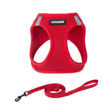 Voyager Step-in Air Cat Leash Harness Set - All Weather Mesh, Step in Vest Harness for Small and Large Cats by Best Pet Supplies - Red, M