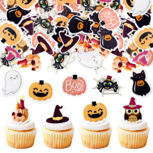 Blumomon 40Pcs Edible Cupcake Toppers - Halloween Cake Decoration Picks & Cupcake Decoration for Baby Shower & Birthday Party