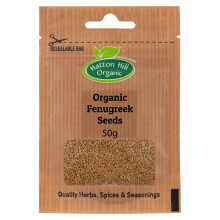 Organic Fenugreek Seeds 50g by Hatton Hill Organic | Versatile and Aromatic, Perfect for Curries, Spice Blends, and More