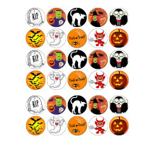The Cake Decorators Boutique 30 edible Halloween kids childrens party decorations style pre-cut Cupcake Cake Toppers Wafer Rice Paper, 4.2cm