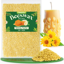 NORVENCE Beeswax Pellets 450g/2.2kg/4.5kg, Pure & Natural Yellow Beeswax for Candle Making, Lip Balm, Soap, Lotion