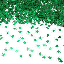 30g Star Sequins - Green Confetti for Wedding, Party, Birthday, Halloween, Christmas Table Decorations - 6mm Metallic Glitter Foil Sprinkles