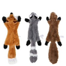 PDTO Stuffingless Dog Toy, Stuffing Free Dog Chew Toys Set with Squirrel Raccoon and Fox Squeaky Plush Dog Toys for Small and Medium Dogs - 3 Packs