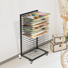 JAOGAUS Mobile Art Drying Rack, Functional Paint Drying Rack with Wheels, 18 Metal Removable Shelves, Drying and Storage for Preschool Art Projects