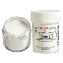 Sugarflair White Edible Glitter Sugar Sprinkles - for Cake Decorating, Sprinkle on Cakes, Cupcakes and Treats - 40g