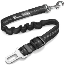 Dog Seat Belt for Car - Adjustable Dog Car Safety Harness (Black)