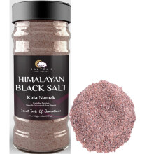 Saltean Chef Secret Himalayan Black Salt Fine 400 Gram Dual Flip Kala Namak Perfect for Tofu, Indian Food Seasoning Spice Cooking,