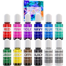 Alcohol Ink Set - 12 Colours Alcohol Based Ink for Epoxy Resin Painting, Epoxy Petri Dish Making, Resin Art