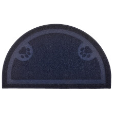Paw Print Cat Litter Mat, Kitten Litter Mat, Door Mat, Semicircle,60x36cm (Marine)