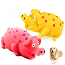 ChubbyPiggies 2-Pack Squeaky Pig Dog Toys - Durable Rubber Chew Toys with Oinking & Grunting Sounds for Small, Medium & Large Dogs