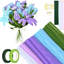 Vinitoy 400PCS Pipe Cleaners for Flowers, Chenille Stems for Tulip Bouquet, Fluffy Fuzzy Sticks for DIY Arts Crafts Creative Gift Party Decorations