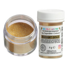 Sugarflair Radiant Gold Edible Lustre Dust (E171 Free), Add a Lustrous Shine to Cakes or Decorations. Brush On or Add Rejuvenator to Create