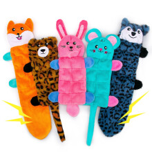 AWOOF No Stuffing Dog Toy 5 Pack, Crinkle Squeaky Dogs Teething Chew Toys Set for Small Medium Large Breed Puppies Aggressive Chewers,Durable