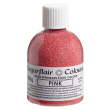 Sugarflair Pink Edible Glitter Sugar Sprinkles - for Cake Decorating, Sprinkle on Cakes, Cupcakes Treats, Desserts Ice Cream and Deserts - 100g
