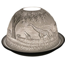 Cello Porcelain Tealight Holder Dome - Giraffe Design with 3D Projection Image & Loving Message Scented Unscented LED Lights Candle Wax Warmer Mom