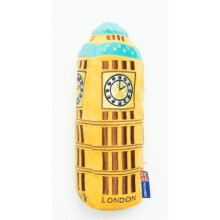 PetLondon British Big Ben London Clock Tower Plush Dog and Puppy Toy 6" With Squeaker