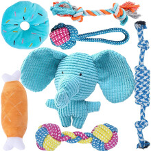 Speedy Panther 7 Pcs Dog Toys for Small Dogs, Plush Squeaky Dog Toys, Puppy Chew Teething Toys, Dog Rope Toys Set for Small Medium Dogs