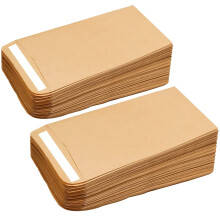 100Pcs Small Brown Envelopes, Self-Adhesive Seed Envelopes Seed Packets Kraft Paper Coin Envelopes Money Envelopes for Wages, Seeds, Coins