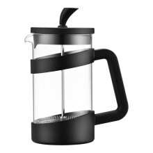Café Olé Style Cafetière, 600ml 2 Cup Plastic and Glass French Press Coffee Maker, Black, VMP-06F