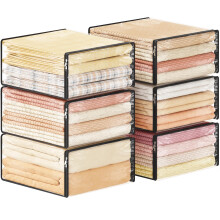 Lifewit 6 Pack Clear Storage Bags with Zips, 14L Foldable Clothes Storage Bags for Loft Wardrobe Closet, Plastic Wardrobe Storage Organiser for Quilt
