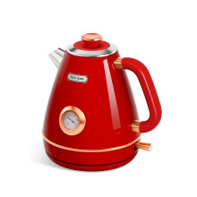Hazel Quinn Retro Electric Kettle - 1.7L, 2200W Fast Boiling, All Stainless Steel Interior, Cordless, BPA-Free, Auto Shut-Off