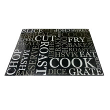 Acense Tempered Glass Worktop Saver, Toughened Glass, Smooth Edges, Rounded Corners, Chopping Board, Non-Slip Rubber Feet, Multi-Purpose
