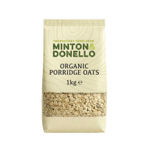 Minton & Donello Organic Porridge Oats 1kg – Wholesome, Creamy Oats Perfect for Breakfast, Baking, Smooth & Warming Bowls