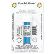 Sugarflair Glacier Blue Edible Lustre Dust (E171 Free), Add a Lustrous Shine to Cakes or Decorations. Brush On or Add Rejuvenator to Create