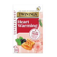 Twinings Superblends Heartea Tea - Blackcurrant & Rosemary Herbal Tea Infusion with Honey, Hibiscus & Vitamin B1 (Thiamin) - 20 x Biodegradable Tea B