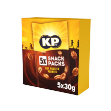 KP Nuts - DRY ROASTED Peanuts - Multipack of 5 x 30g Snack Bags - Roasted until golden for the perfect KP taste and crunch. Source of protein and